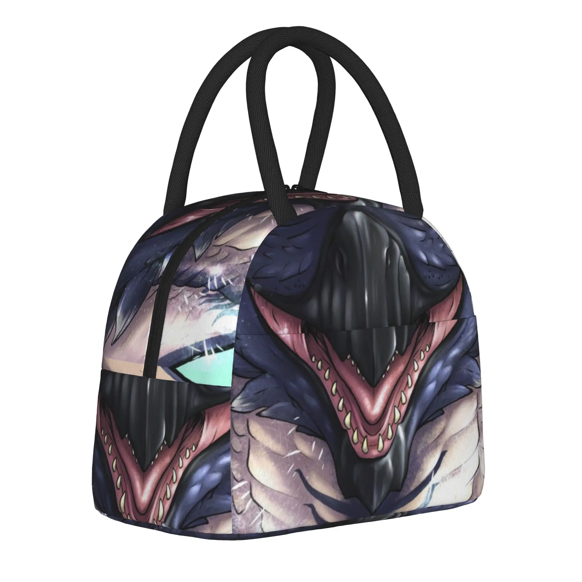 Legiana Monster Hunter World Insulated Lunch Bags Kanji MHW Meal Container Thermal Bag Tote Lunch Box Work Food Storage Bags