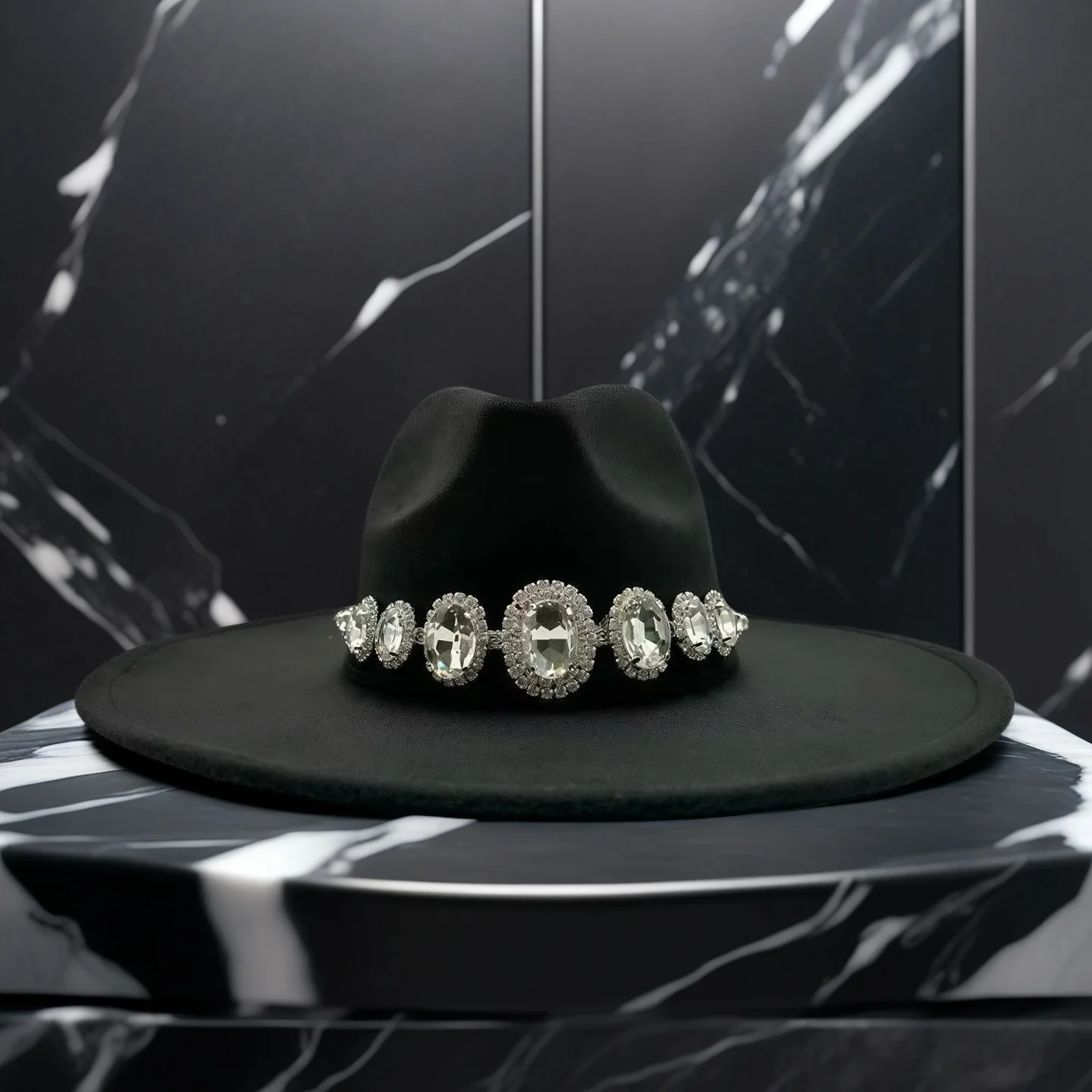 

HongLuan, черная роскошная панама, мужская шляпа со стразами для костюма пастушки, цилиндры, женские и ковбойские аксессуары в стиле вестерн для мужчин