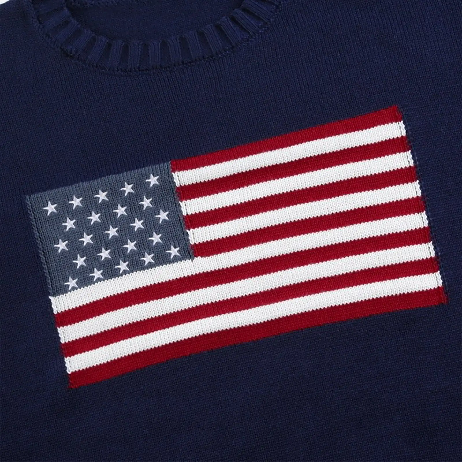 Y2K Suéteres para mujer Suéter acogedor para mujer Estrella a rayas EE. UU. Sudadera Patriótica de punto Jersey suelto Suéteres casuales de negocios