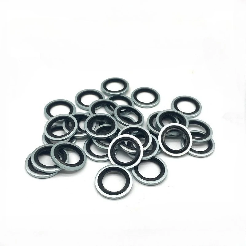 20 قطعة الزنك مطلي المستعبدين ختم غسالة المعادن المطاط قابس التصريف طوقا مجتمعة غسالة حلقة لإحكام الإغلاق M6 M8 M10 M12 M14 M16 M18 M20 #1