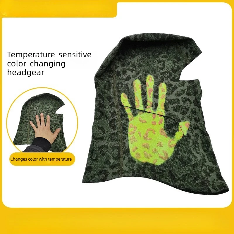 AliExpress NONE Temperature Sensitive Color Changing Face Mask Balaclava Skiing Cycling Face Mask Outdoor Windproof Thermal Sensing Headband