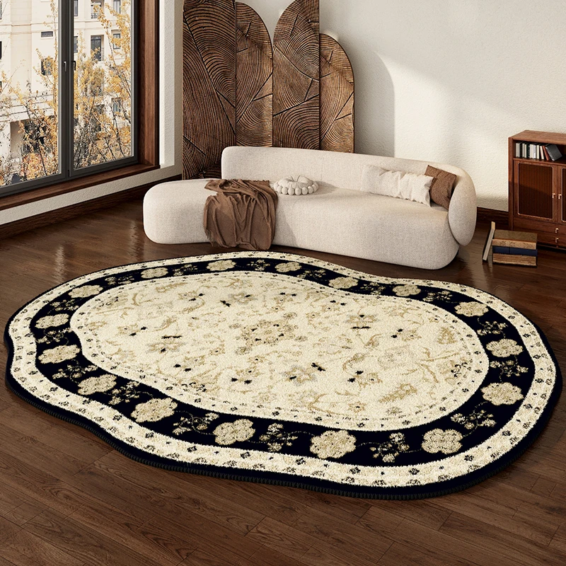 Irregular Lounge Plush Rug French Retro Carpets for Living Room Luxury Cream Bedroom Deco Large Area Carpet Home Fluffy Soft Mat