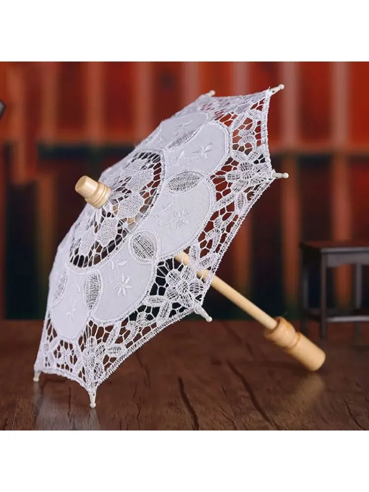 *المرأة دليل افتتاح الزفاف مظلة المظلة فستان من الدانتيل والتطريز