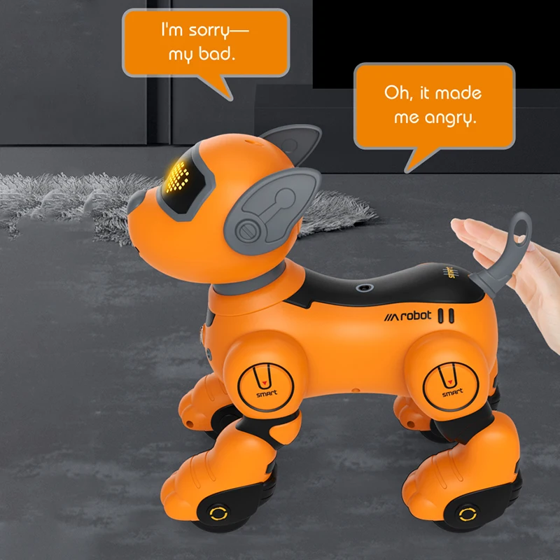 Smart RC Stunt Dog Follow Touch Interactive Voice Control Robot Dance Music Light Intelligent Programming Kids Educational Toys