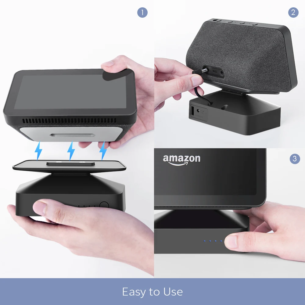 GGMM حامل الطاولة لعرض الصدى 5 1st & 2nd الجيل حامل مغناطيسي قابل للتعديل زاوية الميل المضادة للانزلاق قاعدة الملحقات AmazonAlexa