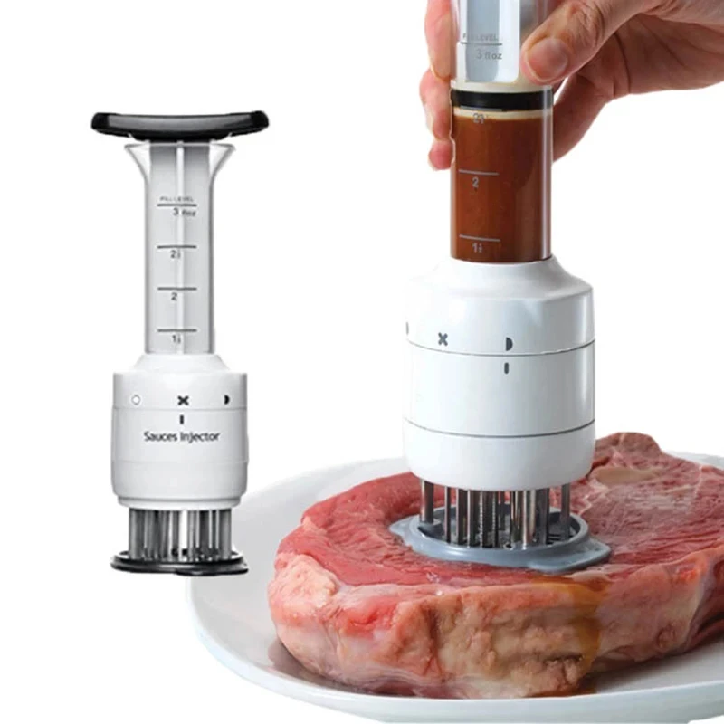 

Stainless Steel Marinade Meat Injector Multifunctional Meat Tenderizer Needle Marinade Meat Flavor Syringe Kitchen Meat Tools