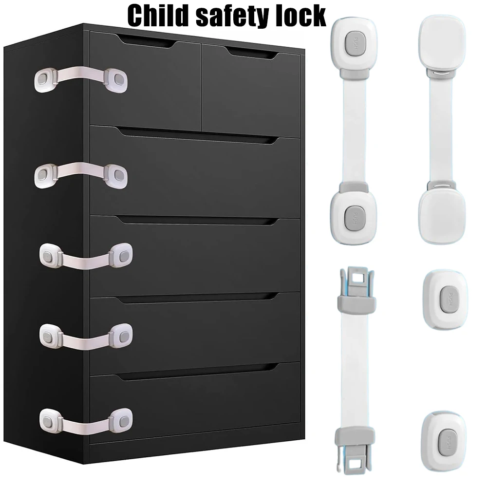 Baby Child Safety Lock Multi Functional Anti Pinch for Cabinet Drawer Fridge Cupboard Door Baby Proof Latches