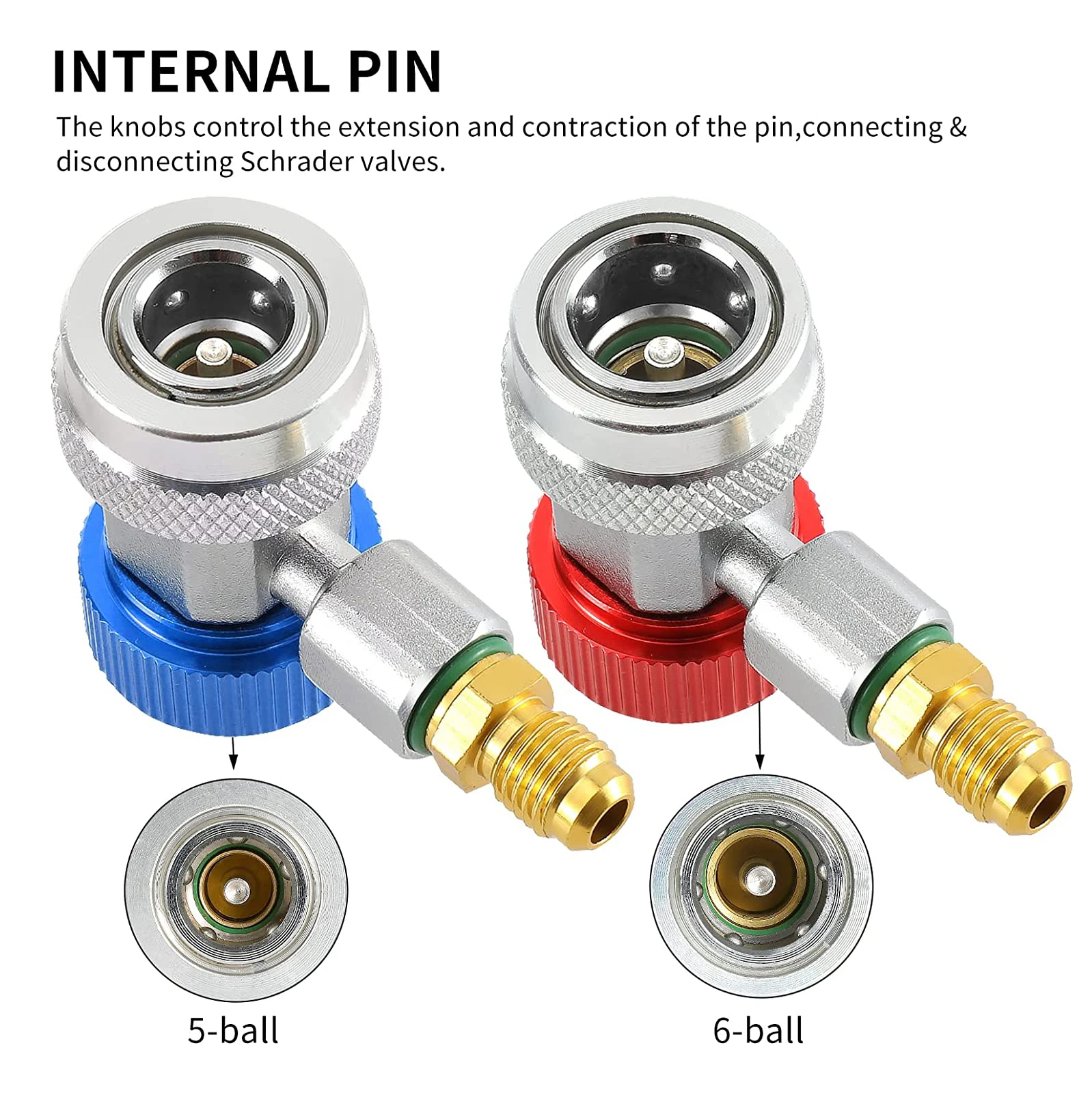 1/2/3/5PACK R134A Snelkoppeling Adapter Koppeling A/C Spruitstuk Gauge Lage/Hoge montage Airconditioner Koeling Connector