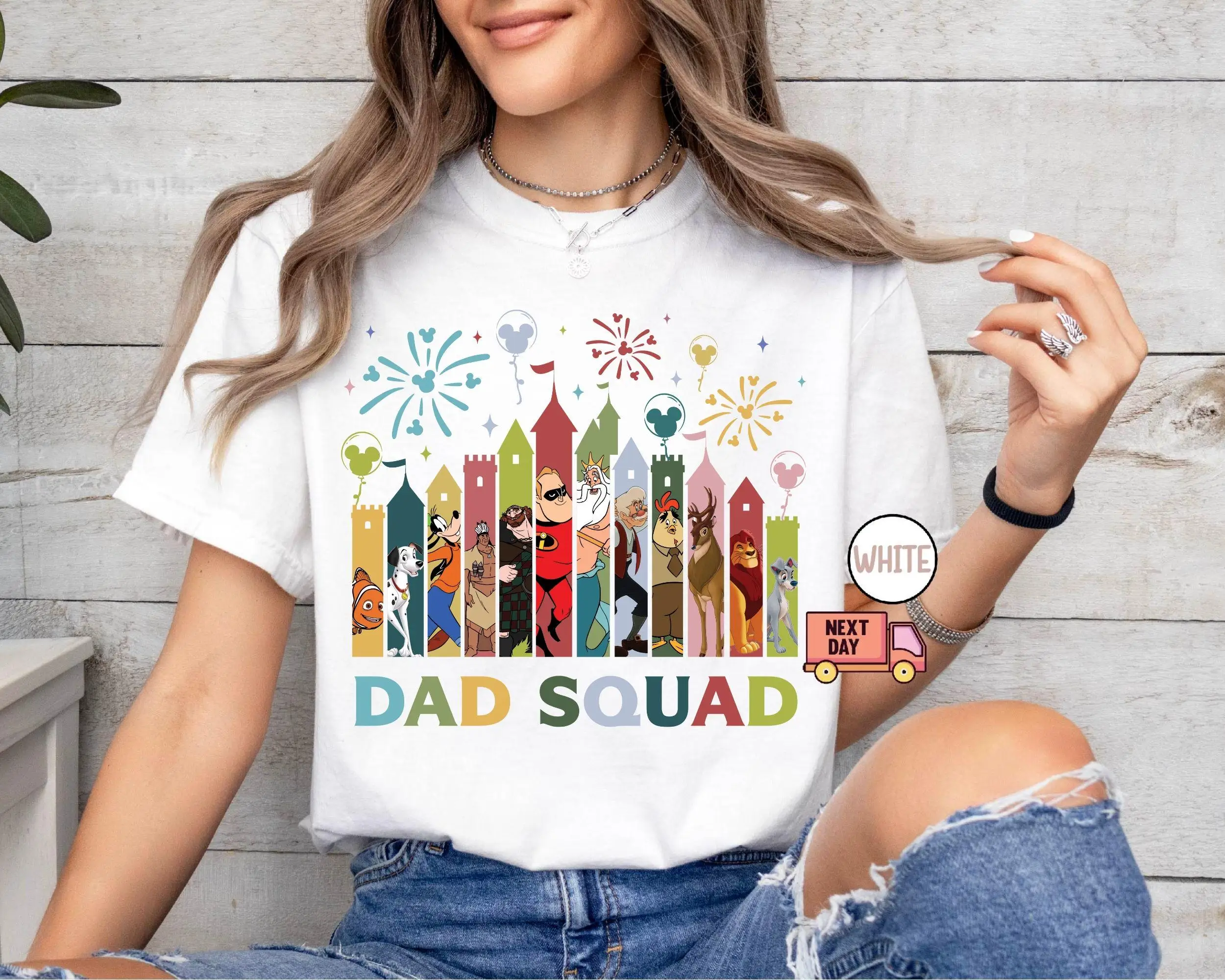 قميص Disney Dad Squad، تي شيرت Disney Dad لعيد الأب، هدية للأب، سويت شيرت Disney Trip Dad، أفضل تي شيرت مطابق للأب