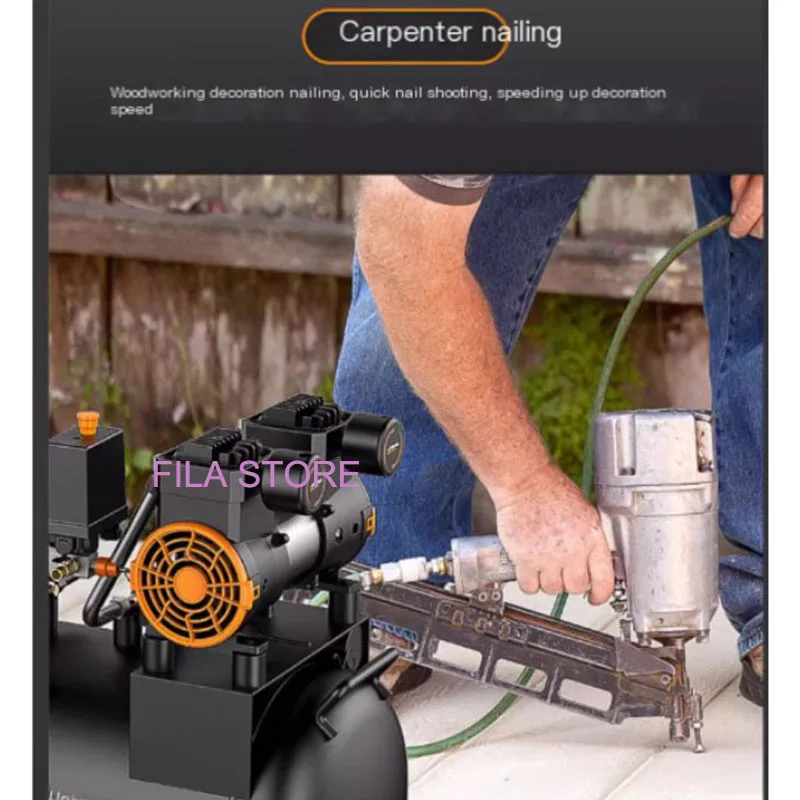 ضاغط هواء صامت 3180 واط 40L للمنزل إصلاح السيارات الإطارات التضخم الطلاء رش مضخة هواء محمولة