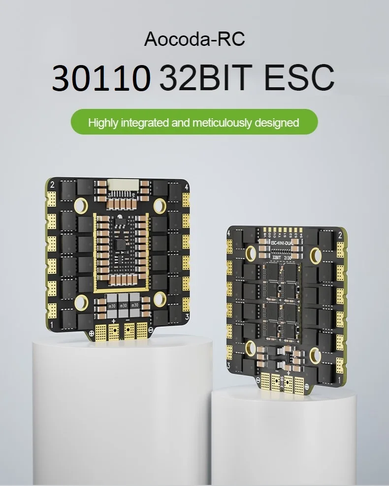 Aocoda RC 110A Bettle 30110 32Bit 4-en-1 ESC 3-8S Lipo AT32F421K8U7 33g pour pièces de Drone de course FPV