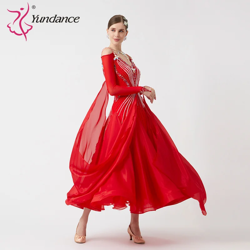 B-23174 nuove donne Modern Dance strass Color Diversity Dress Ballroom National Standard Waltz Competition Performance