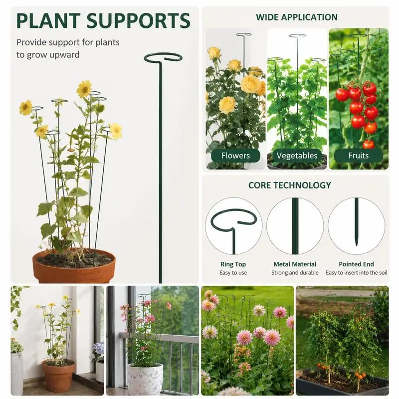 Supports pour plantes 20 pièces. Paravent de jardin en composite d'acier vert foncé de 40 cm, résistant aux intempéries, pour extérieur