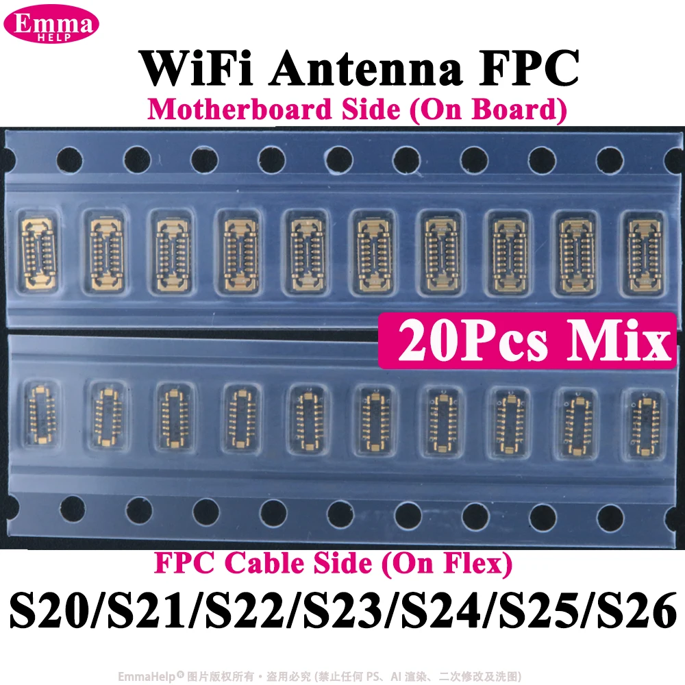 10/20pcs WiFi Antenna FPC Connector for Samsung S26 S25 S24 S23 S21 Note 20 Ultra 10 Plus Board On Flex Signal Contact Plug