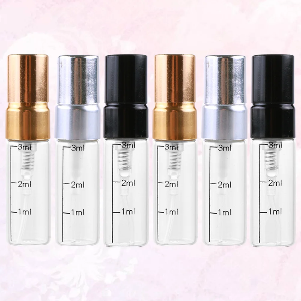 

6Pcs 3Ml Scale Spray Bottle Empty Refillable Glass Spray Bottles for Perfume Makeup Water Travel Dispenser Fine Mist Leakproof