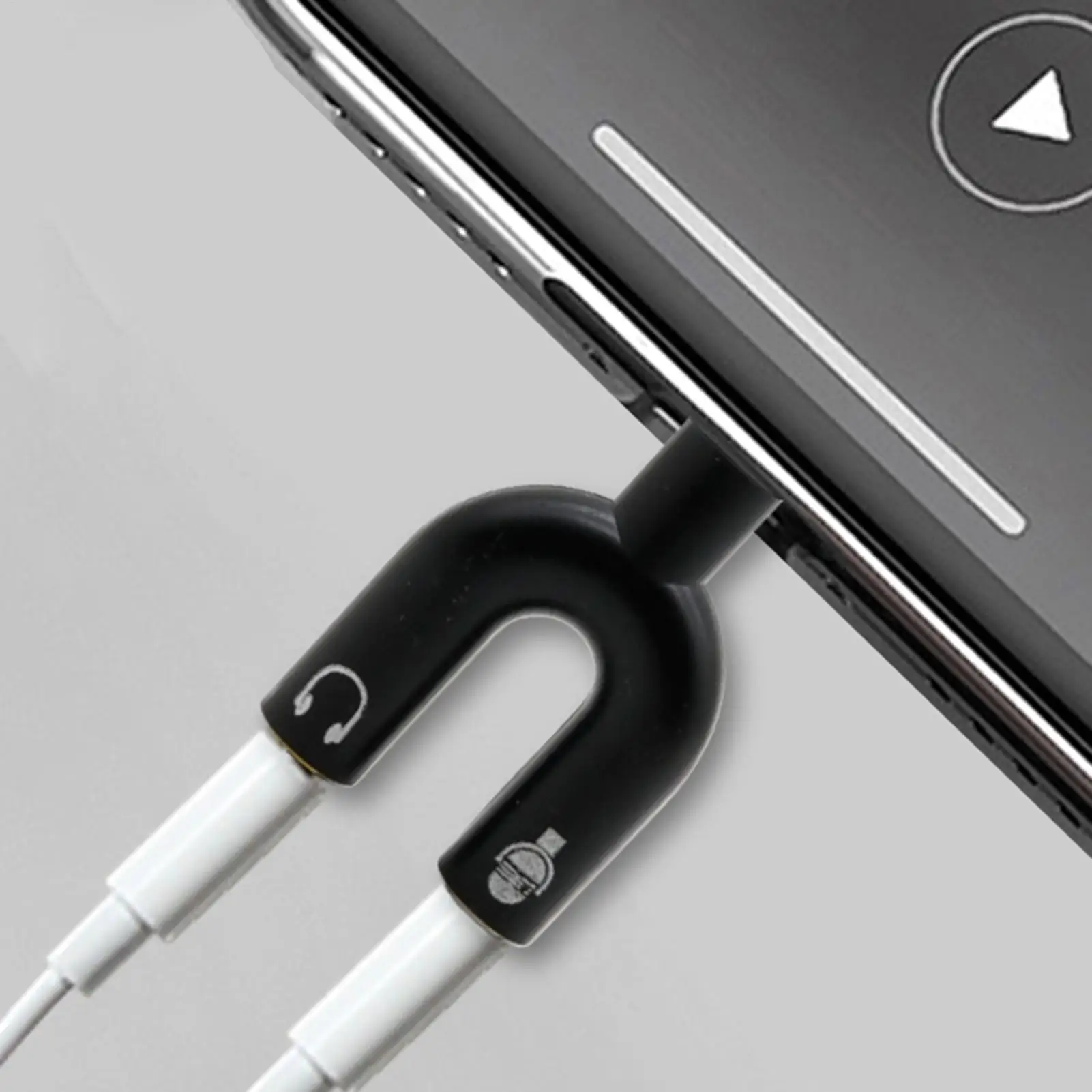 3.5mm jack fone de ouvido divisor microfone adaptador em forma de u estéreo 1-2 adaptador divisor de áudio para computador portátil orelha fone de ouvido cabo