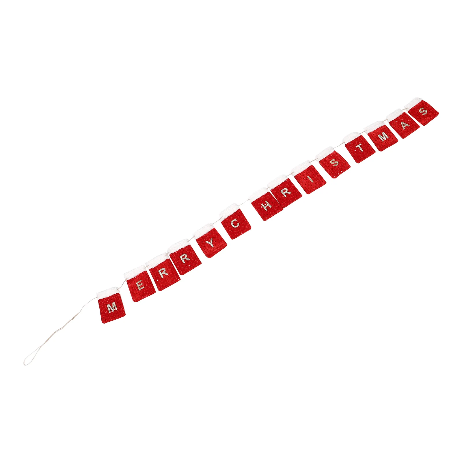 

Felt Christmas Banner Decorations Hanging Fabric Garland Fireplace Pennant Bunting Wall Stockings Decor For Holiday Party Home