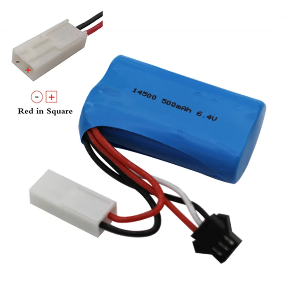 Akumulator litowo-jonowy do zdalnie sterowanego pojazdu terenowego Wltoys 18401/18402 6,4 V 14500 500 mAh do zabawek RC samochód łódź