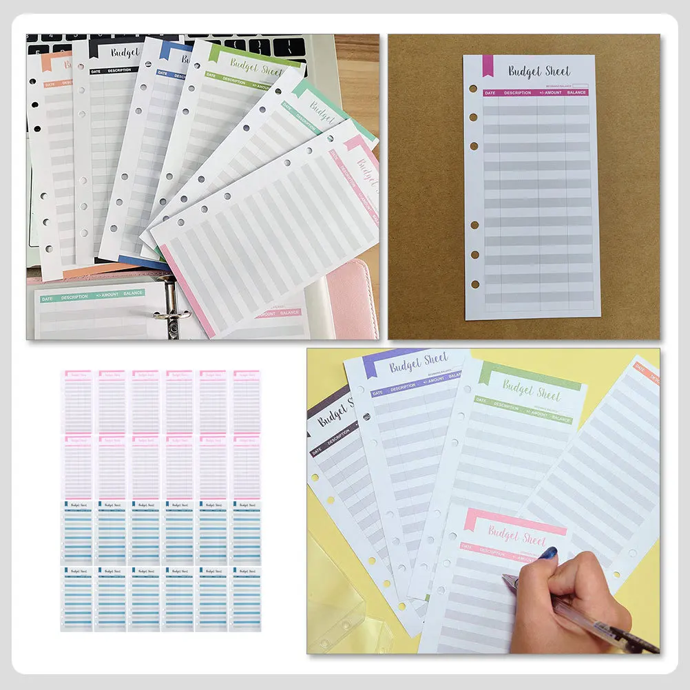 24Pcs Portable Budget Sheets Cash Consumption Sheets Writing Budget Cards for Easy Expense Tracking and Financial Planning Tools