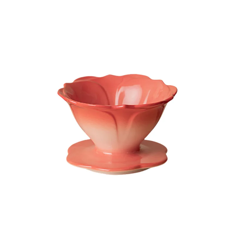 

Ceramic petal gradient coffee filter cup pour-over coffee pot coffee filter reusable