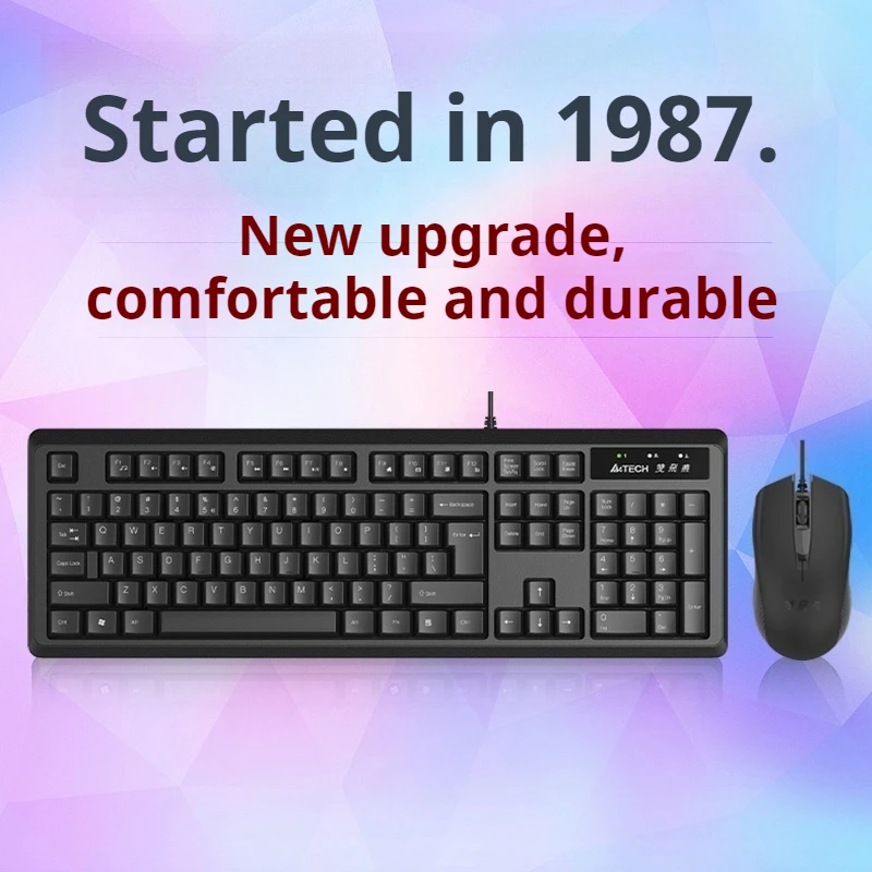 New Kr-9276usb Wired Keyboard And Mouse Set Computer Office Games Universal Feel Durable Mouse Button Set Birthday Present