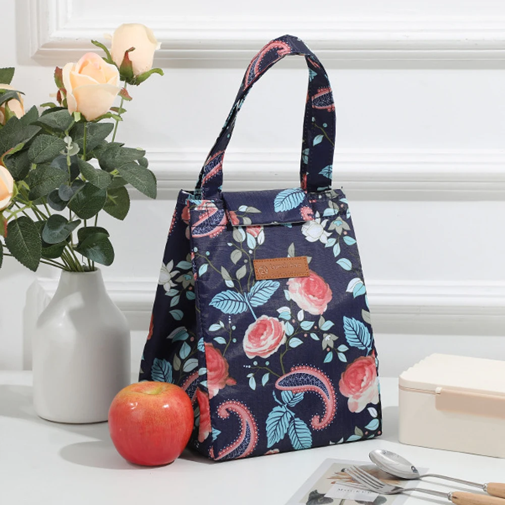 Fashion Printing Cooler Lunch Box Portable Insulated Bento Lunch Bag Thermal Food Picnic Lunch Handbag For Women Kids