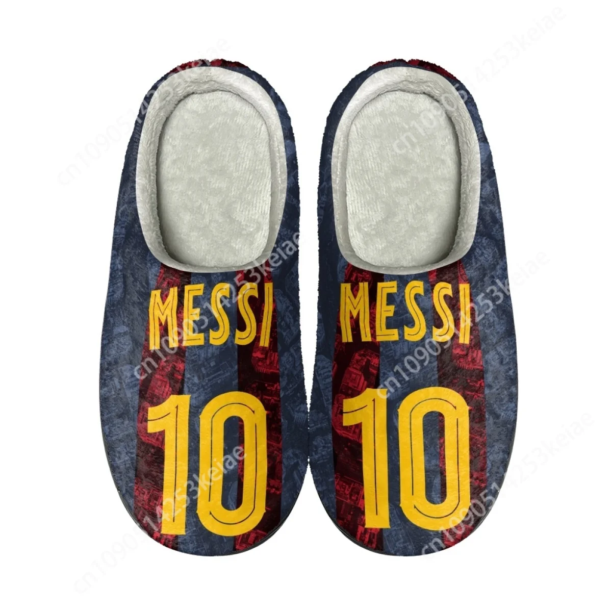 Football Player Messi Pattern Unisex Spring Autumn Soft Cotton Slippers Lightweight Custom Breathable Keep Warm Home Slippers