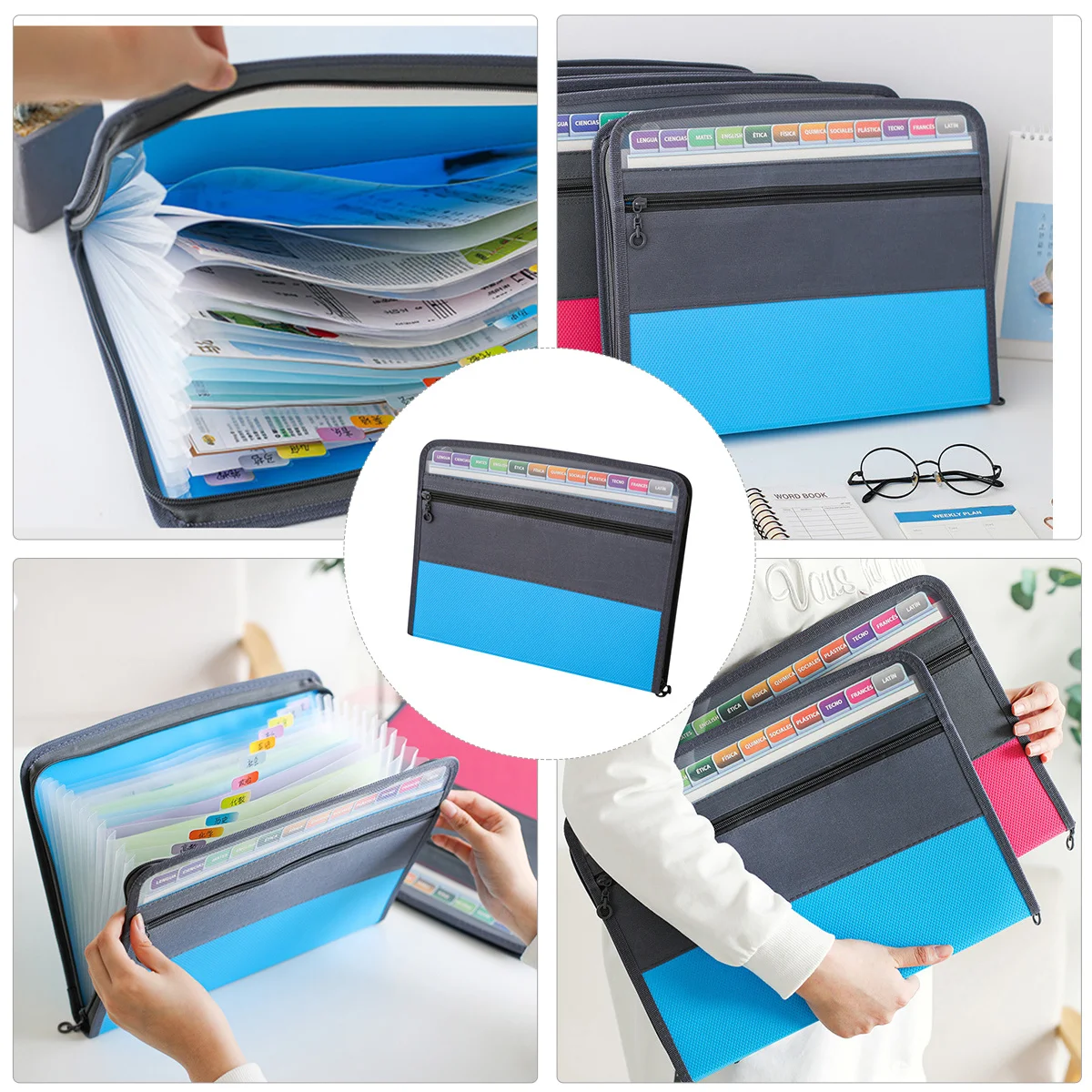 

13-слойная папка-гармошка формата А4, расширяющиеся карманы, пластиковый портативный органайзер для квитанций, папка для документов, офиса, дома, школы