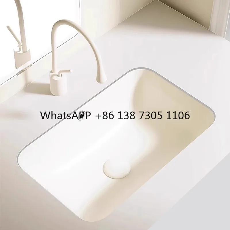 

Cream wind circular arc ceramic under the counter basin hand washing single basin embedded toilet balcony basin