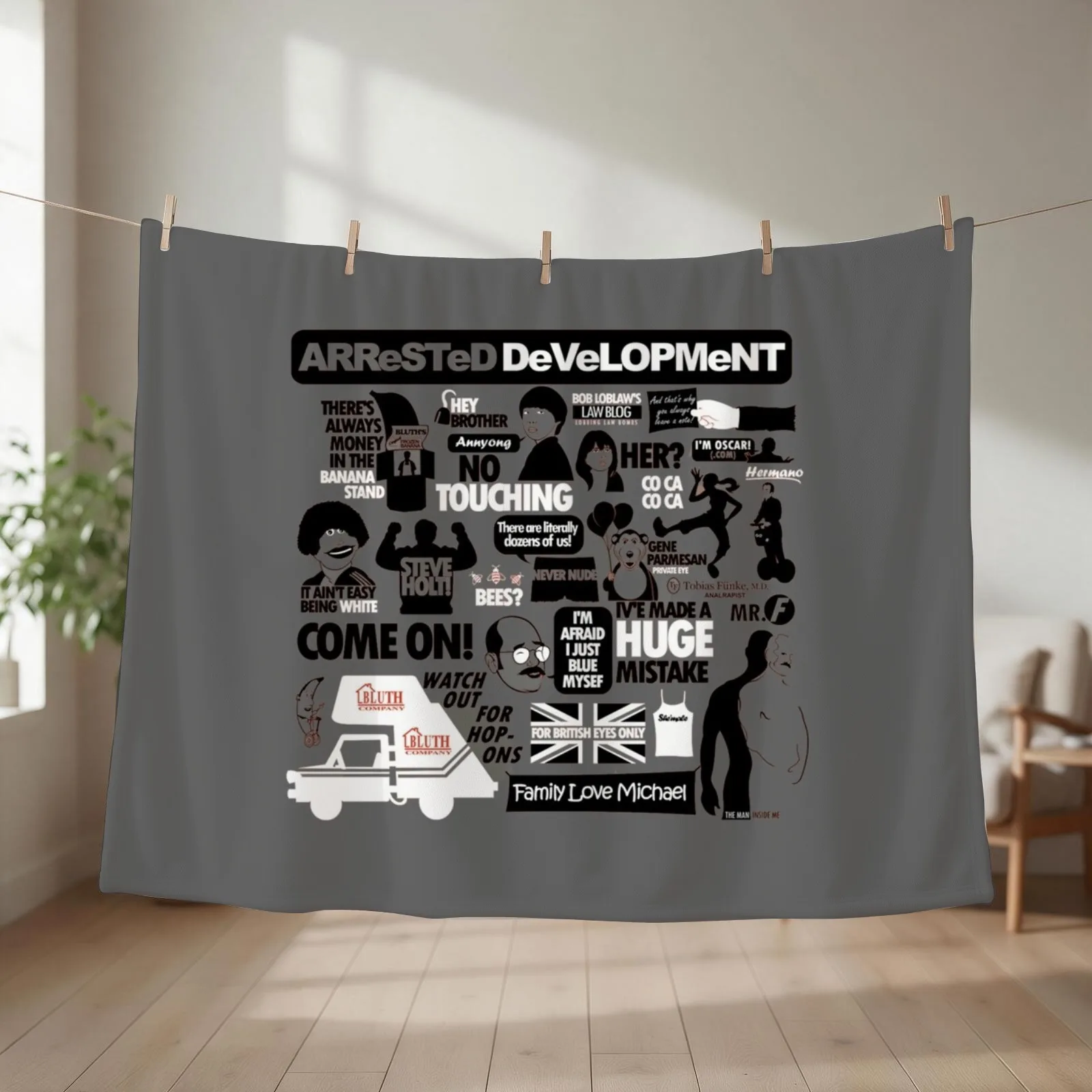 Arrested Development Throw Blanket Warm Comforter heavy to sleep Thins Blankets