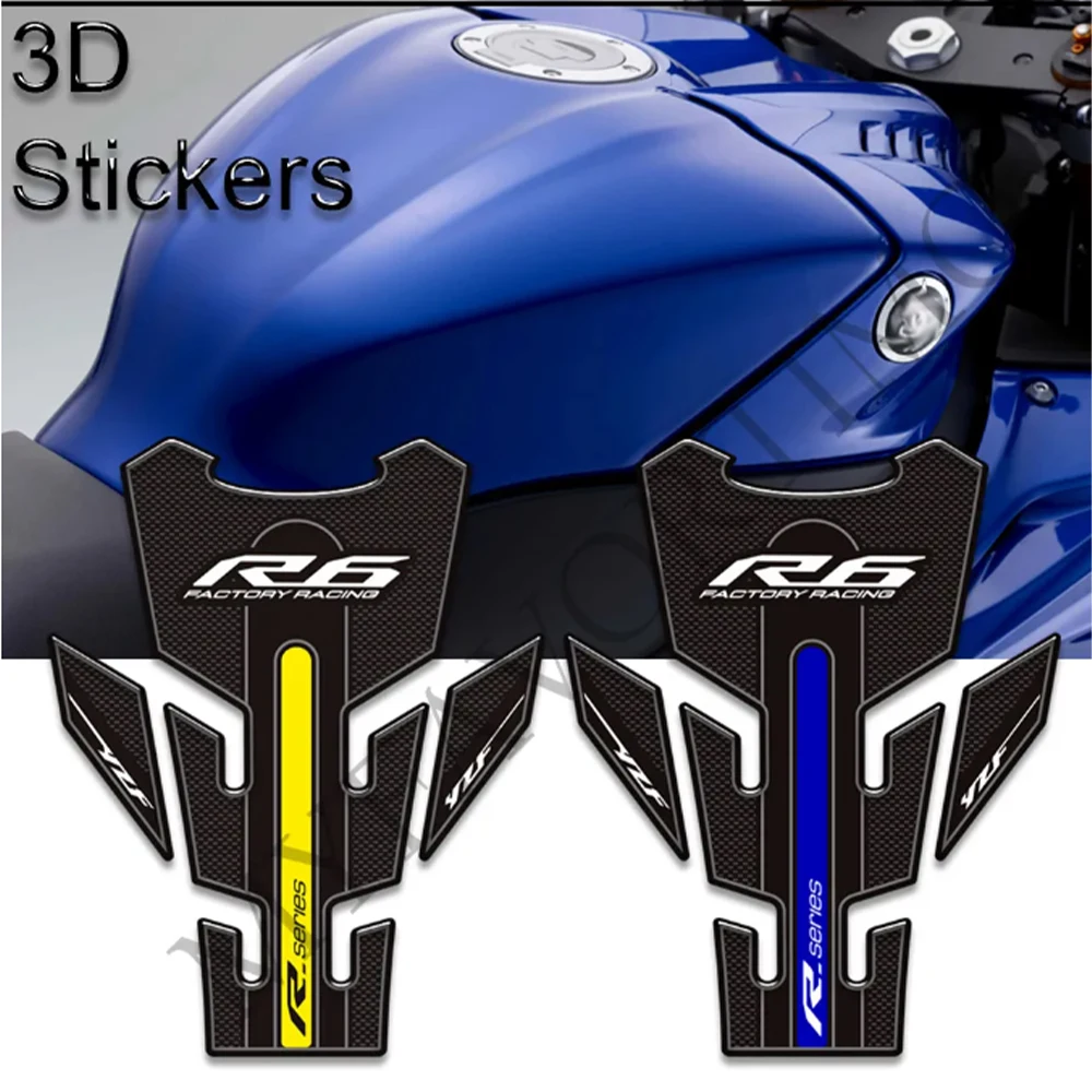 Stickers Decals Protector Tank Pad Side Grips Gas Fuel Oil Kit Knee For YAMAHA YZF-R6 YZF R6 YZFR6 2017 2018 2019 2020 2021 2022