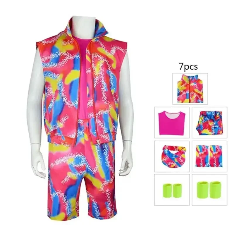 Bear House AA طقم ملابس 70s 80s الهبي ديسكو كين الدعاوى الوردي مضيئة بانت هالوين تأثيري للنساء لي جديد 2025 WKD001