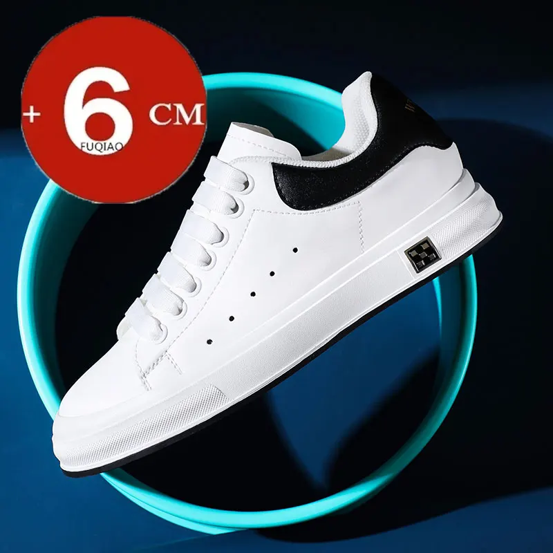 

Casual lift sneakers men elevator shoes height increase insole 6cm white black taller shoes men fashion Sports