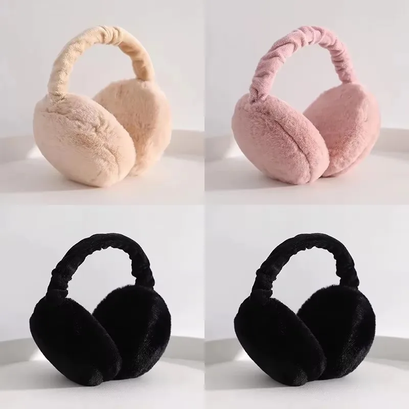 1-3pcs Thickened Fleece Ear Muffs Foldable Universal Winter Ear Covers For Cycling Outdoor Activities Student Warmth Protection