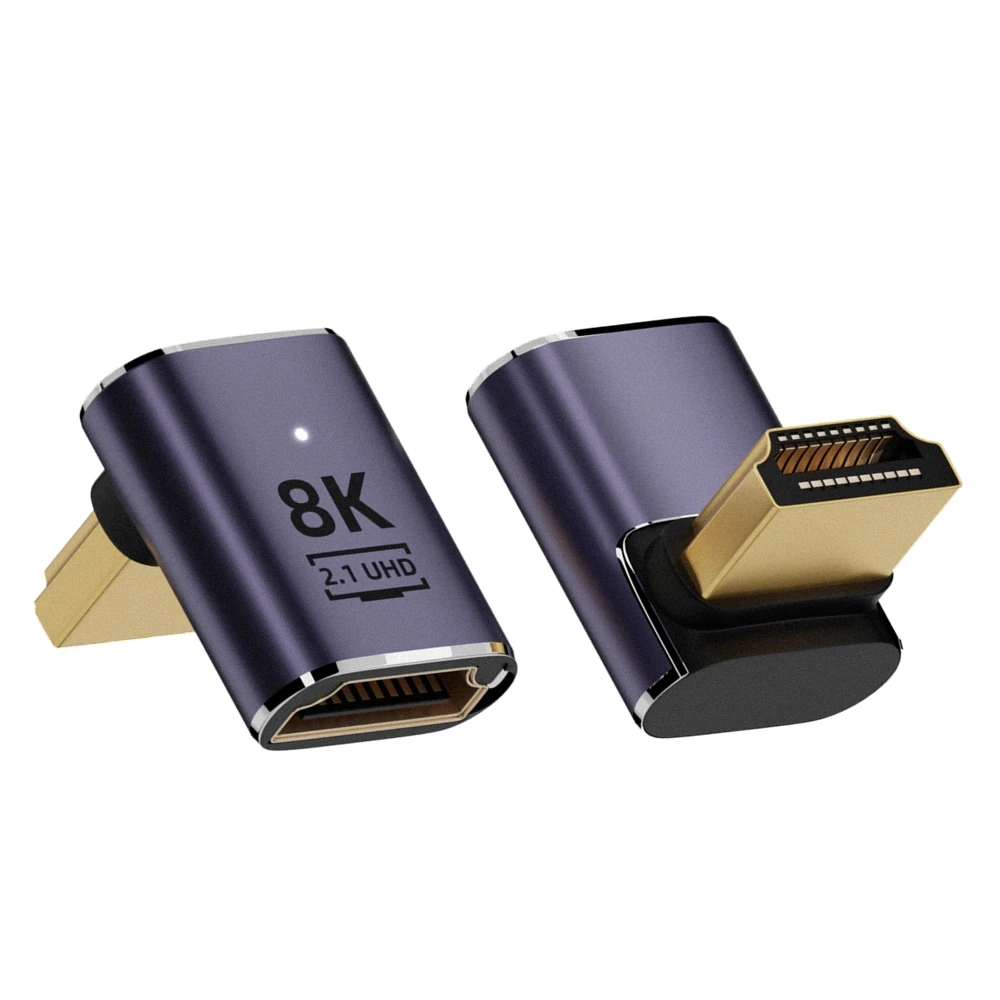 Connecteur HDMI 600 vers Mini mâle, coude à 90 degrés, convertisseur étendu 8K, interface, mini caméra reflex haute définition à objectif unique