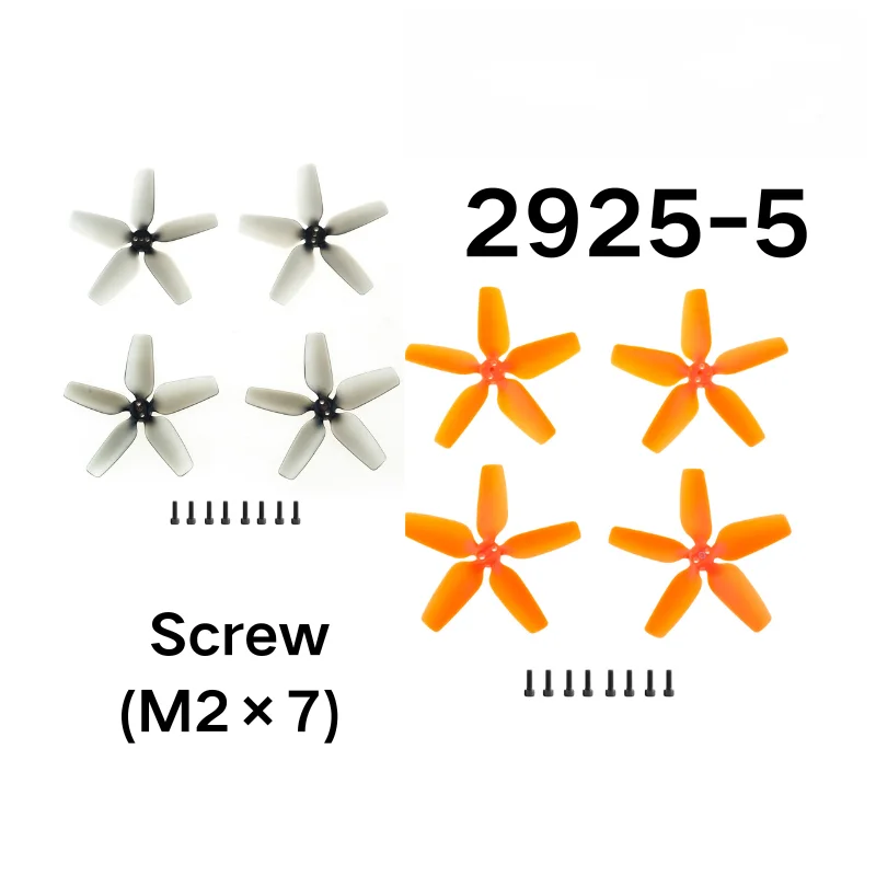 4Pair/8PCS 2925 5 Blade Dronetech Props for DJI FPV AVATA PC CW CCW Screw (M2×7) Propeller Mount 2.3mm RC Parts Drones DIY Multi