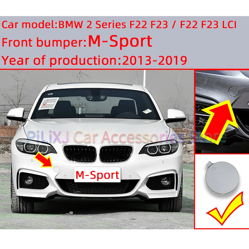Bumper Towing Hook Cover Cap For BMW 2 Series F22 Lci F23 M-Sport 2013 2019 Hauling Trailer Shell Bumper Decoration Lid Painted