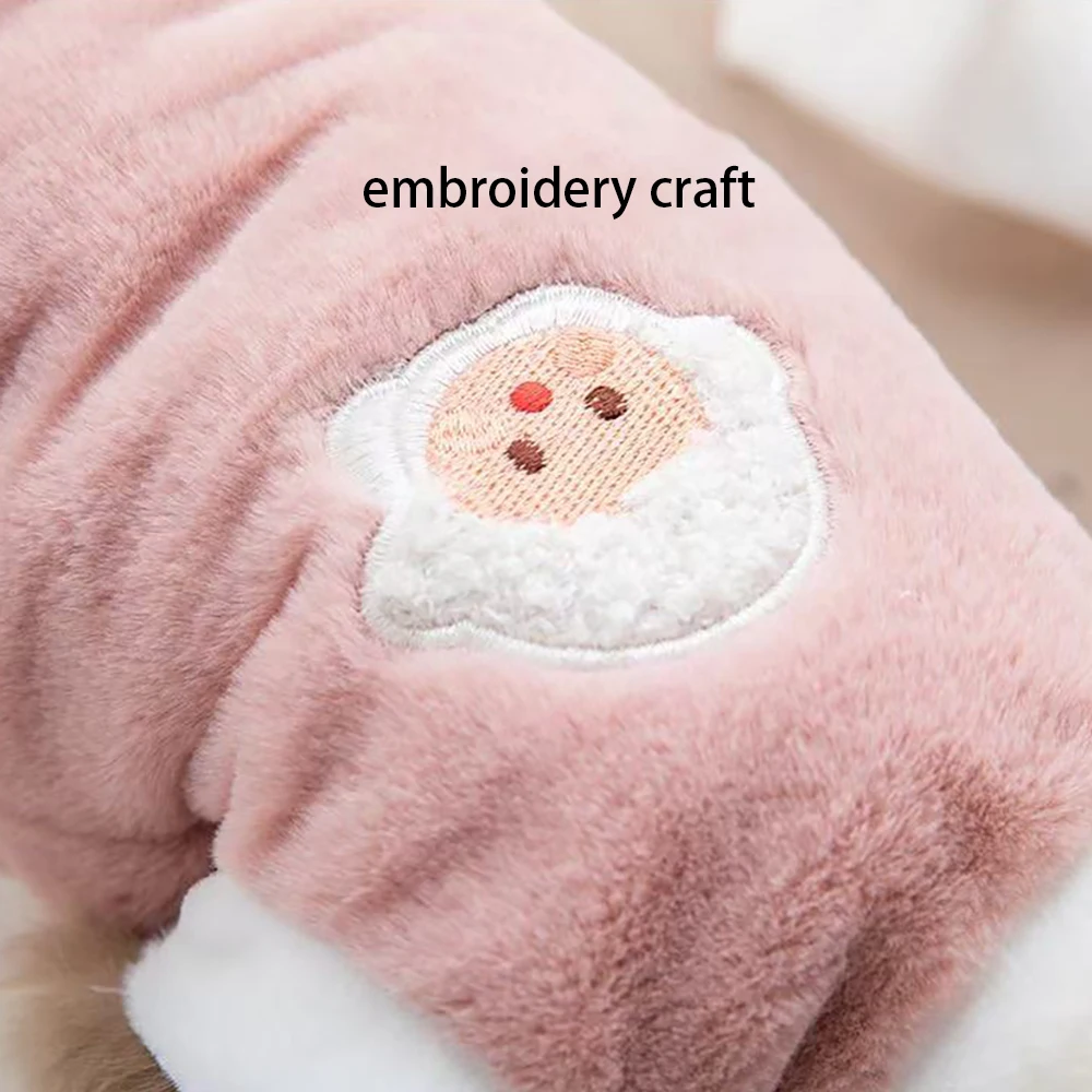 Autumn Winter Pet Clothes Prevent Hair Loss Dog Cat Clothes Warm Cute Thicken Vest Embroidery Rabbit Velvet Pet Clothes view 2