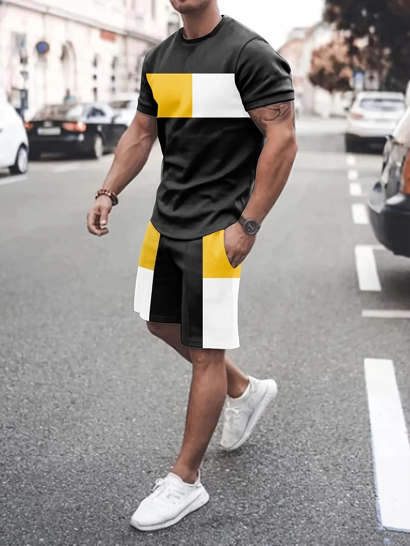 

Graffitit Style 3D Print Summer Men Tracksuit Women Suit Summer Palm Print Street T-shirt+pant Two-piece Set Kid Tshirt Suit