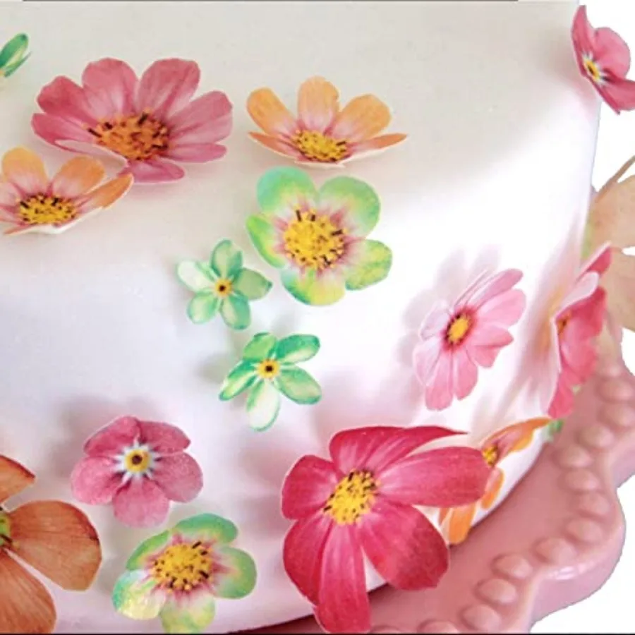 Cake Wafer Flowers Decorations Edible, Edible Cupcake Decorations