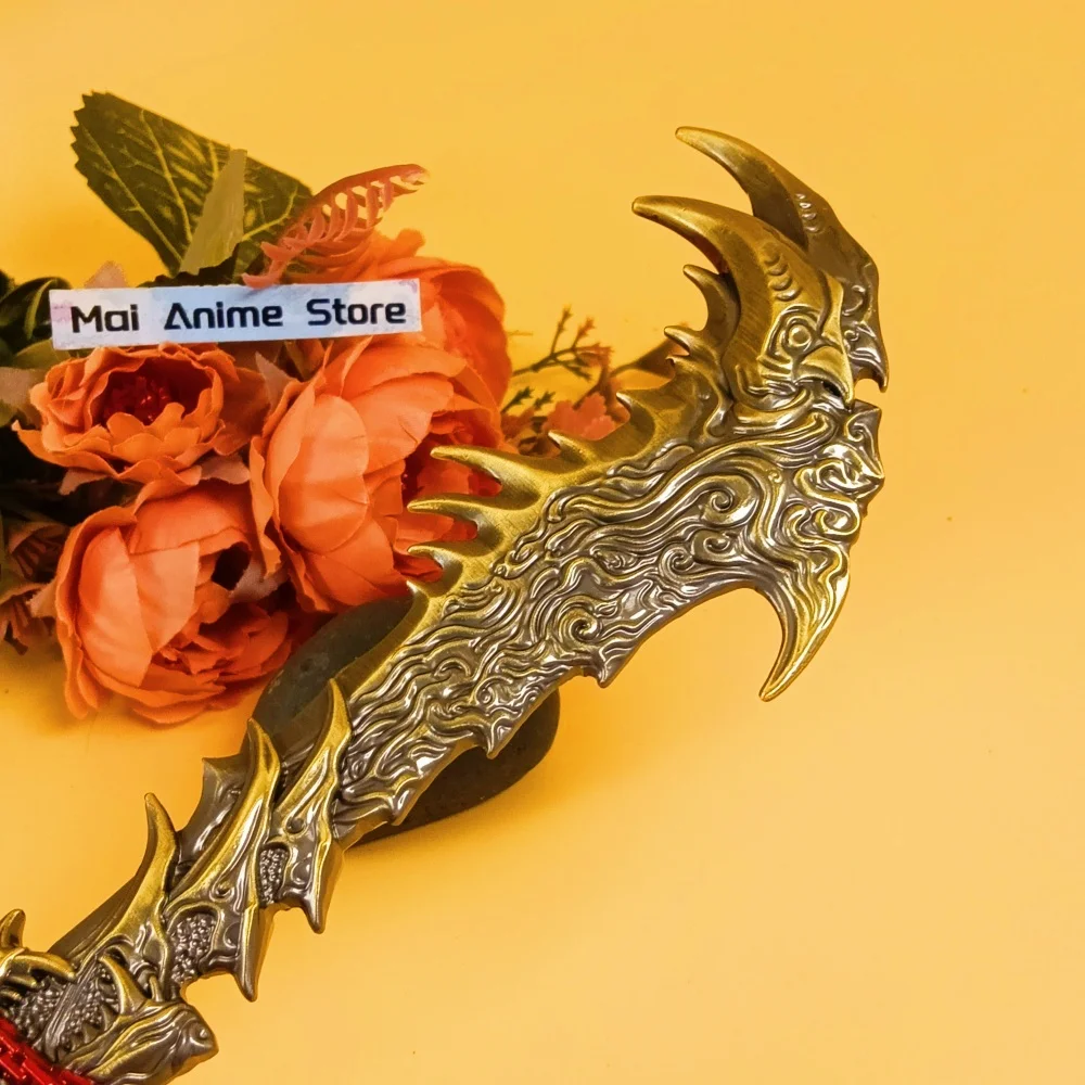 11 inch Metalen Naraka Bladepoint Katana Ainme Zwaard Originele Samurai Sabel Echte Japanse Katana Damascus Zwaard Unsharp Speelgoed Gift