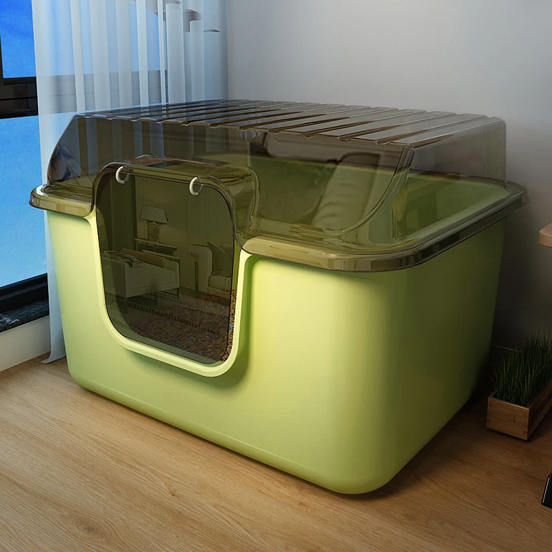 

Mega Extra Large Closed Litter Box Odor Proof Waterproof Cat Toilet Enclosure for Maine Coon Cats Overstuffed Size Cat Litter