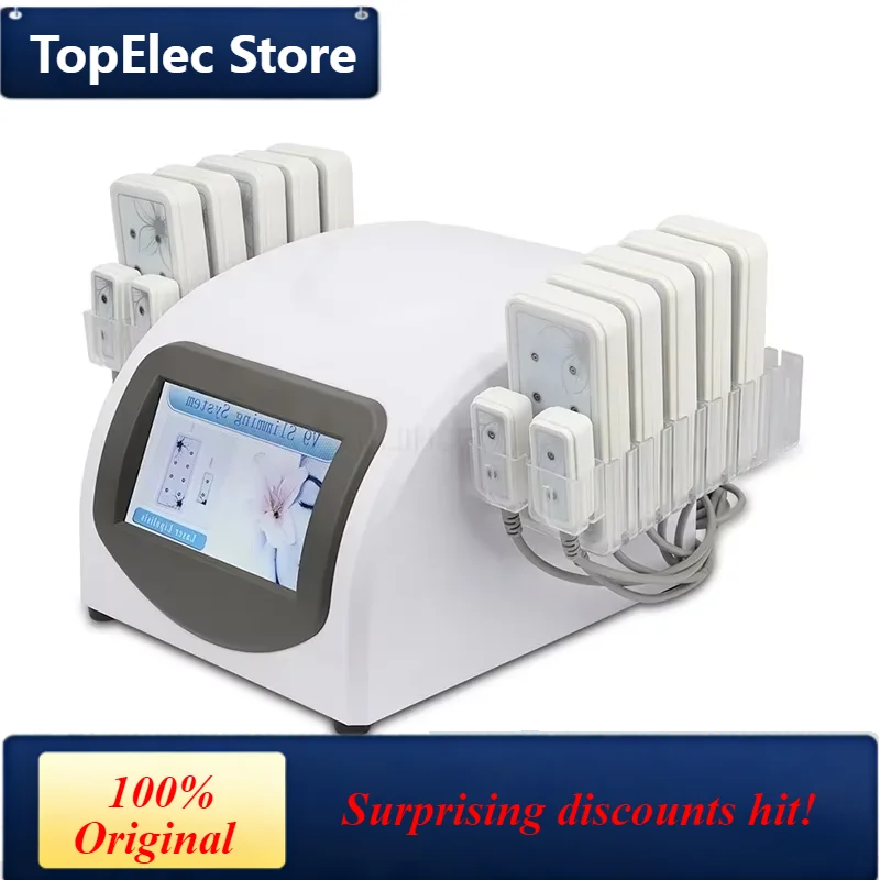 TopElec Professional Diode Lipolaser Slimming Lipo Machine 14 Paddles 650nm Fat Burning Remover Body Shaping Weight Loss Apparat