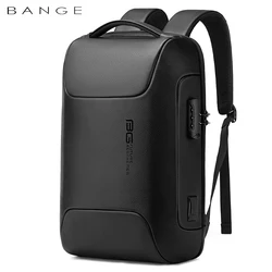 Mochila de couro para homens, bolsa para computador de grande capacidade, bolsa antifurto para laptop, 15,6 