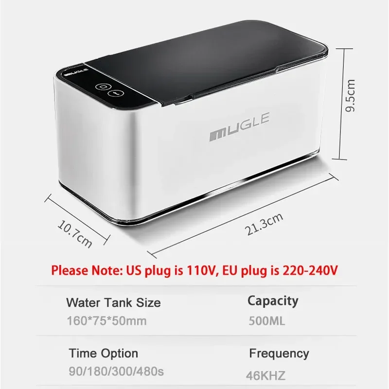 Pulitore ultrasonico domestico astuto per la macchina di lavaggio di pulizia di ultrasuono del rasoio dei denti della protesi dentaria degli orologi del circuito degli occhiali dei monili