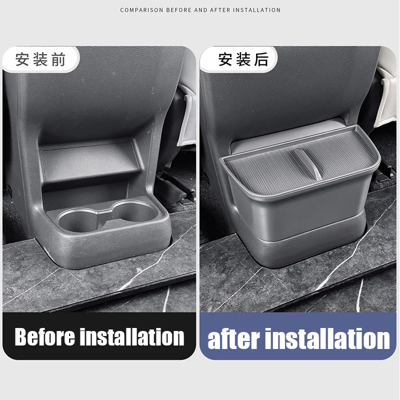 For Toyota Sienna XL40 2021 2023 2024 2025 Multi functional garbage bin behind the armrest box vehicle mounted garbage bin view 4