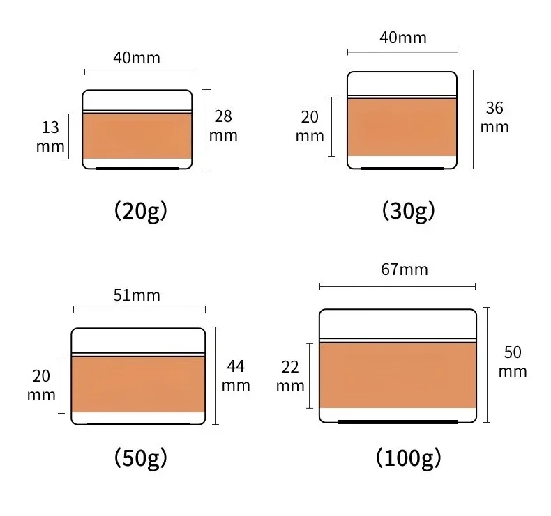 Color Round Cream Box with Inner Cushion Cover Empty Sample Tank of Cosmetics Face Cream Facial Scrub Portable Leak Proof Boxes