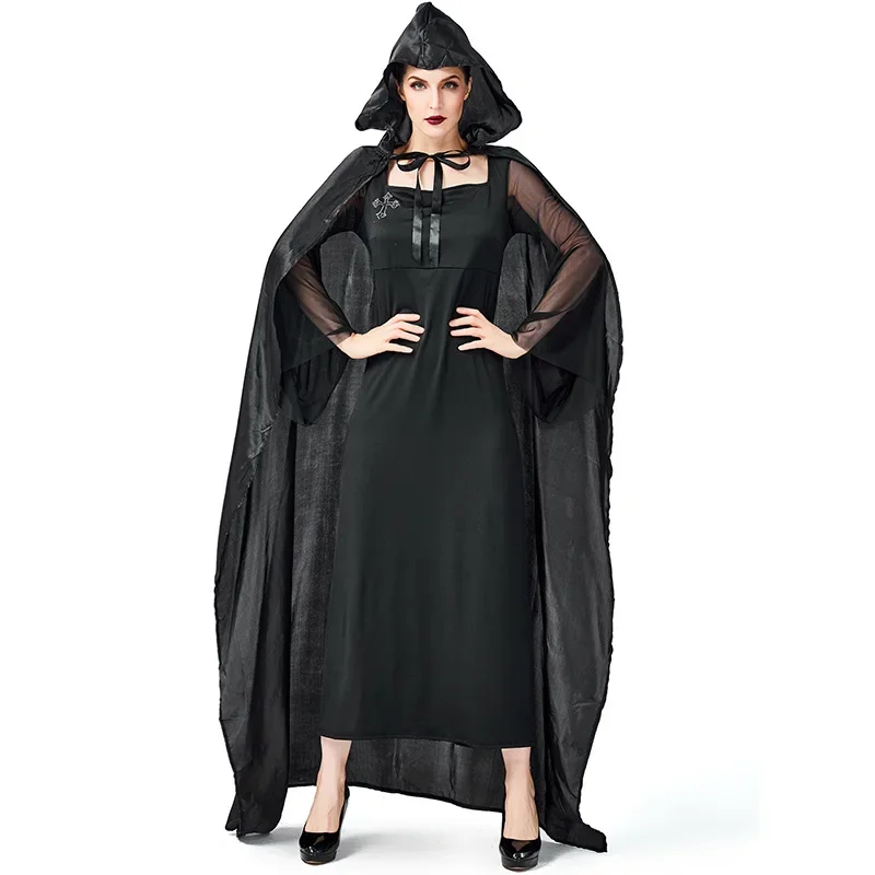 

Deluxe Gothic Witch Costume For Adult Women Halloween Carnival Dead Witch Role Game Play Cosplay For Woman Fancy Dress