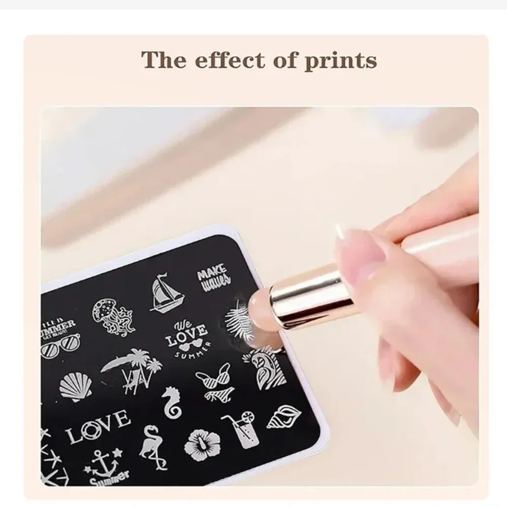 New Reusable Nail Art Silicone Brush Round-tipped Washable Nail Arts Applicator Portable Gradient Effect Manicure Tool