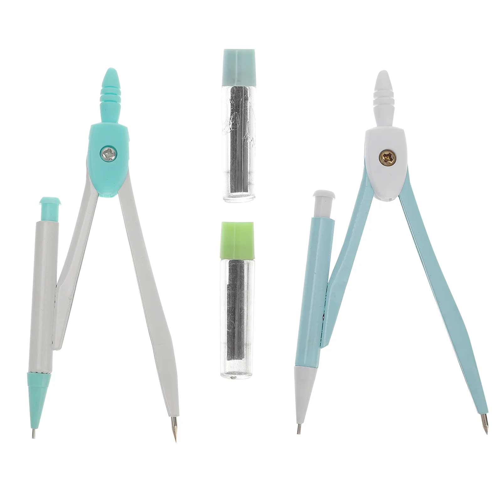 4Sets Compasses Kit High-Quality Geometry Drawing Tools for Students Portable Drafting Supplies with Refill Box Smooth Writing
